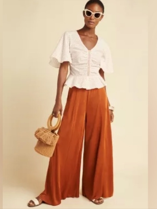 Mauve Pants - Maeve Anthropologie Shiloh Knit Wide Leg Pants Size XL
